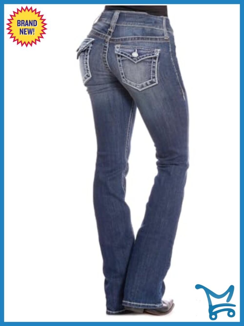 Womens Low Rise Bootcut Jeans Stretch Denim 31 Inseam Western Style